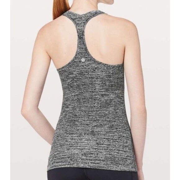Tops - Lululemon Size 4 Cool Racerback II Tank Top White Black
